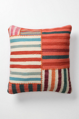 Banded Dhurrie Pillow, Large Square