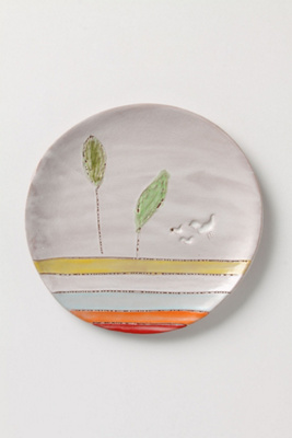 Artful Dinner Plate, Striated Earth