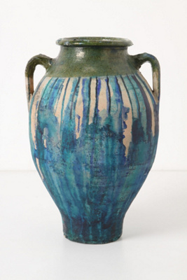 Dripped Olea Pot, Turquoise 