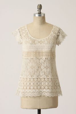 Anthropologie   Debonair Doily Top  