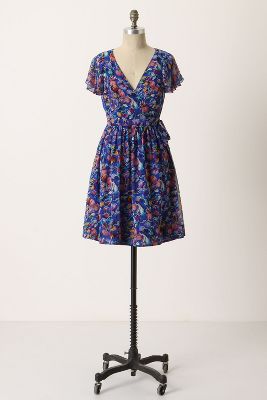Anthropologie   Blooming Sapphire Wrap Dress  