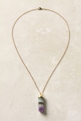 Amethyst Vial Necklace   Anthropologie