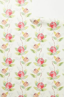 Painted Tulip Wallpaper   Anthropologie