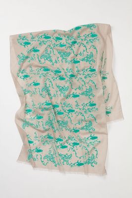 Flocked Owls Scarf   Anthropologie