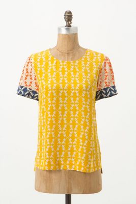 Hummingbird Silk Tee   Anthropologie