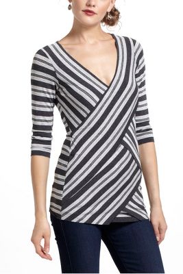 Sparked Stripes V Neck   Anthropologie