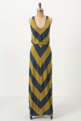 Ribbed Chevron Maxi Dress   Anthropologie