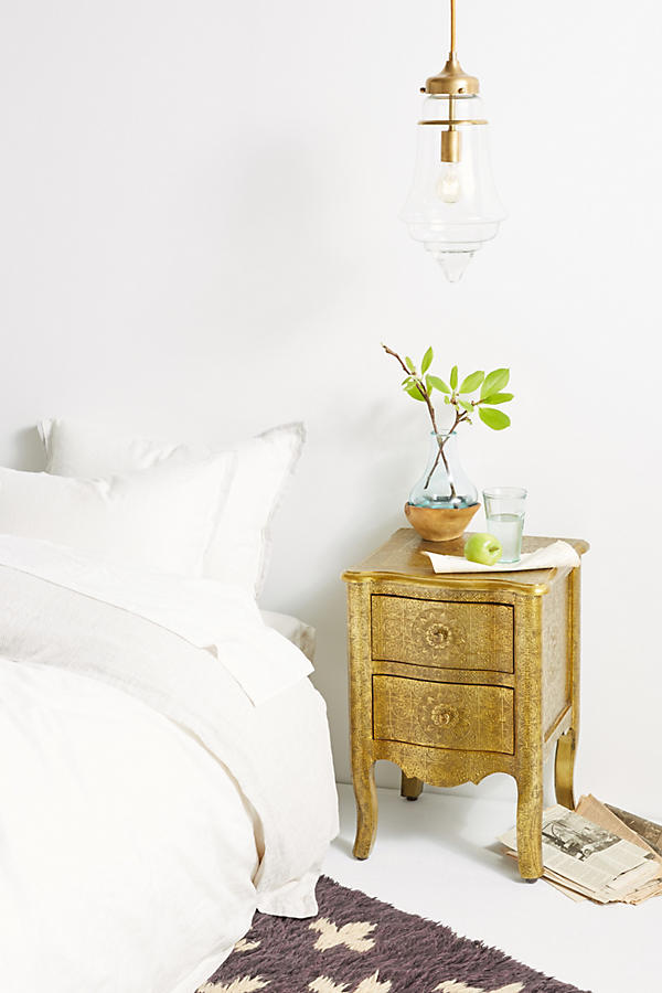 Slide View: 1: Hand-Embossed Nightstand