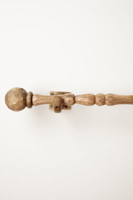 Faceted Wood Curtain Rod  Anthropologie