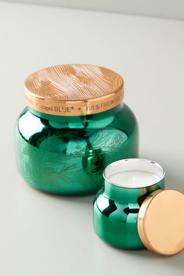 Mini Capri Blue Fir & Firewood Jar Candle Anthropologie