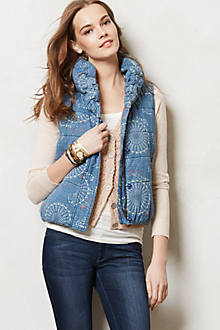 Chambray Puffer Vest - anthropologie.com