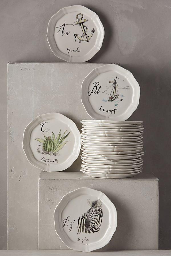 Slide View: 1: Calligrapher Monogram Canape Plate