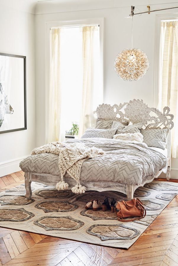 Handcarved Lotus Bed | Anthropologie