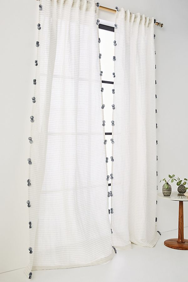 Slide View: 1: Pom Tassel Curtain