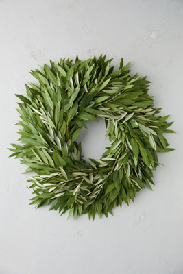 Terrain Fresh Bay & Olive Wreath By  In Assorted Size 20"