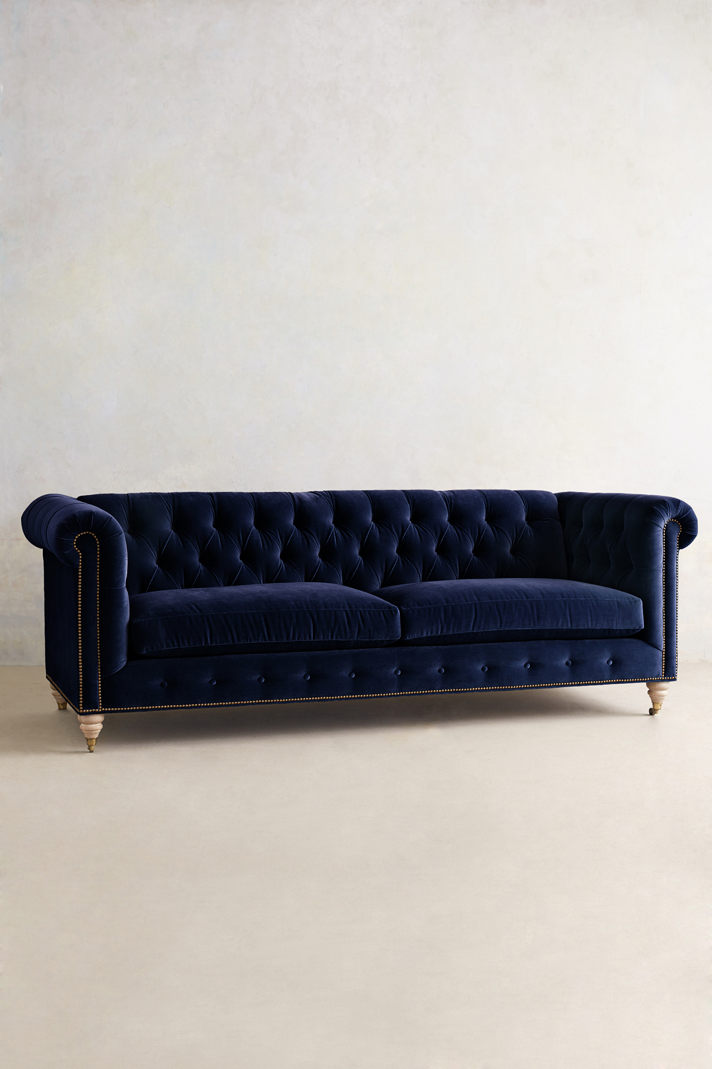 Velvet Lyre Chesterfield Sofa Wilcox Finish Anthropologie