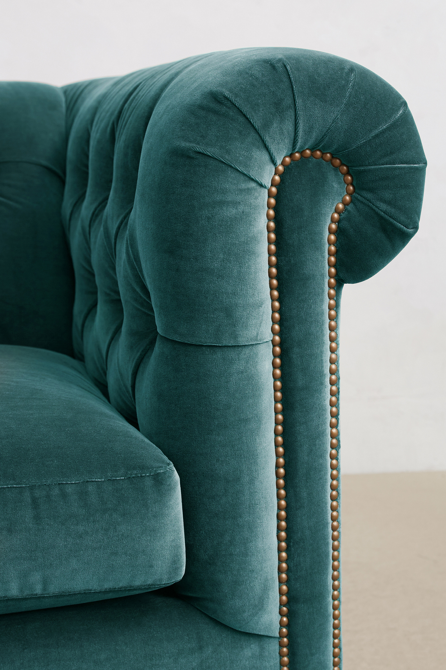 Velvet Grand Lyre Chesterfield Sofa, Wilcox Anthropologie