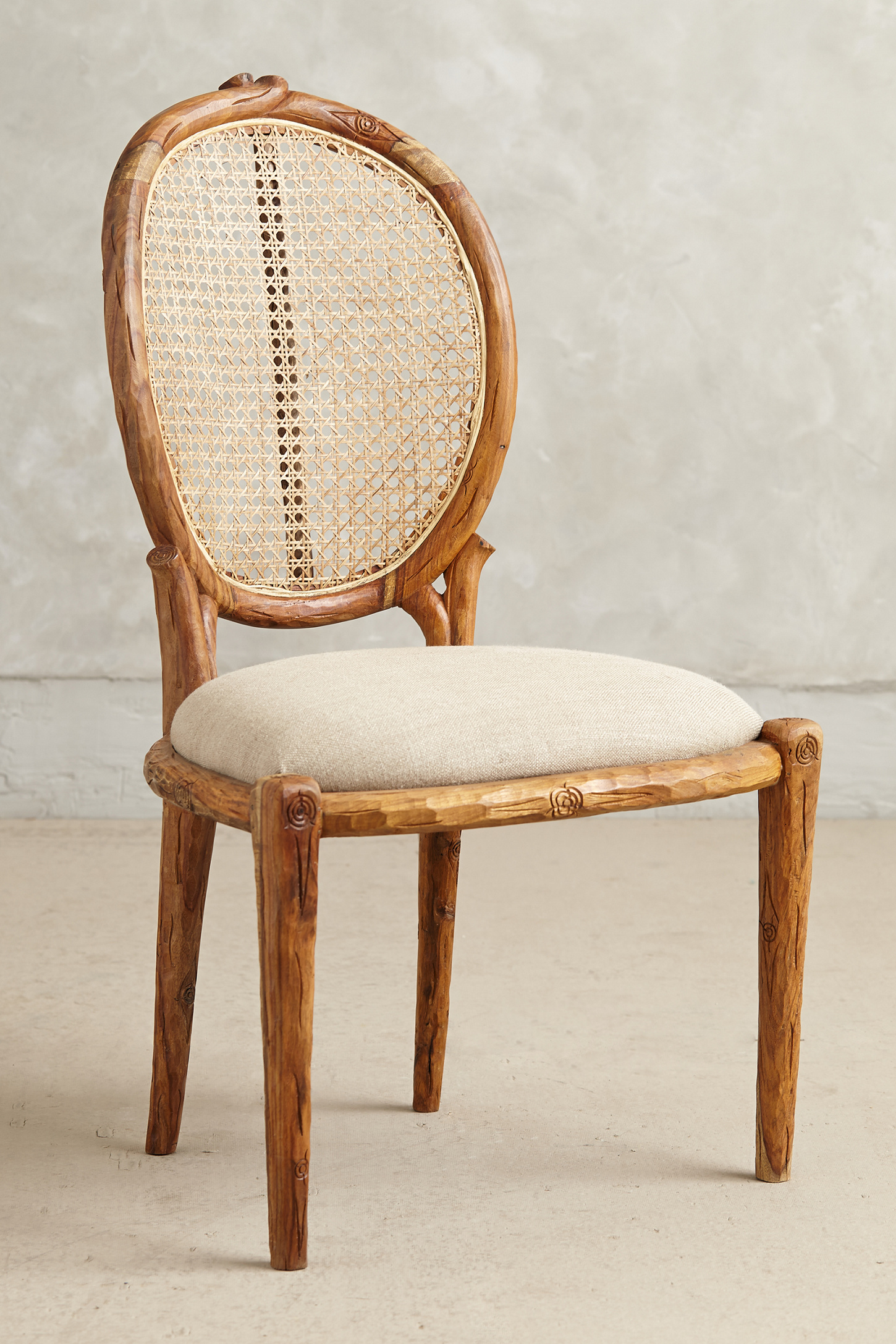 Armless Cane Back Dining Chair