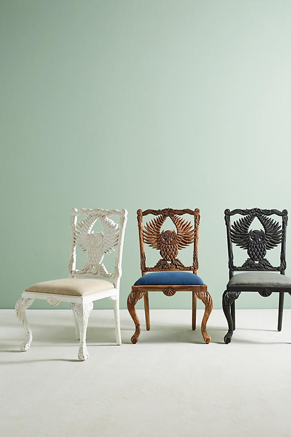 Slide View: 6: Handcarved Menagerie Owl Dining Chair