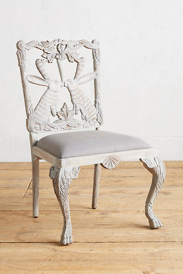 Handcarved Menagerie Rabbit Dining Chair