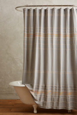 Coyuchi Scallop Striped Shower Curtain Anthropologie
