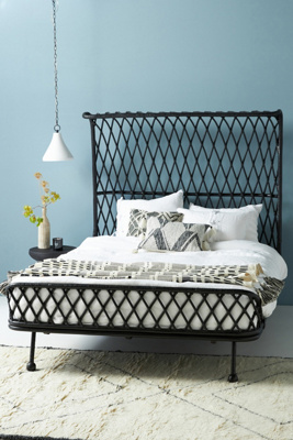 Anthropologie Pari Curved Rattan Bed By In Black Size Q Top/bed ModeSens