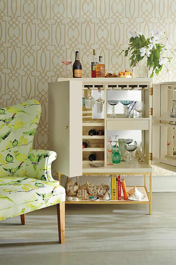 Slide View: 1: Lacquered Bar Cabinet