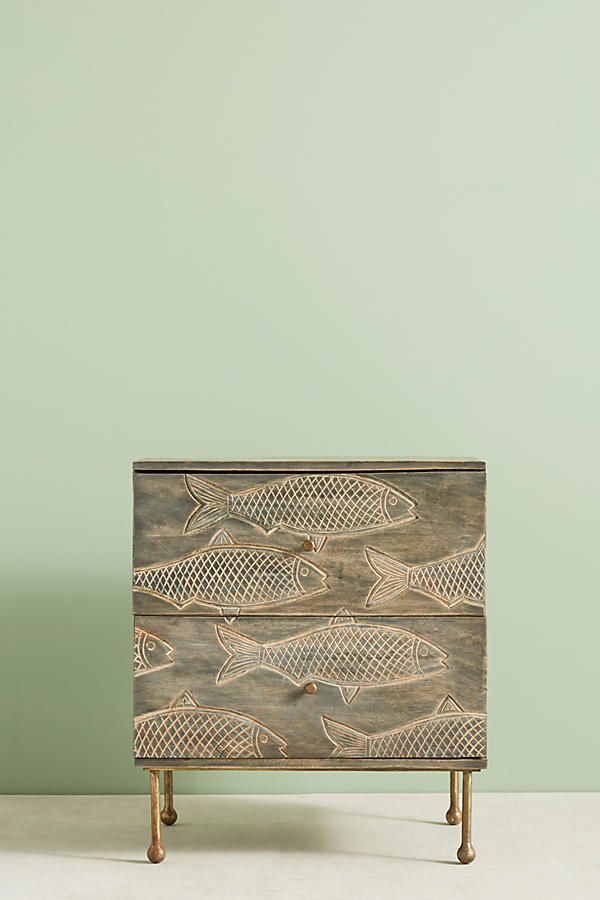 Slide View: 1: Handcarved Streamlet Nightstand