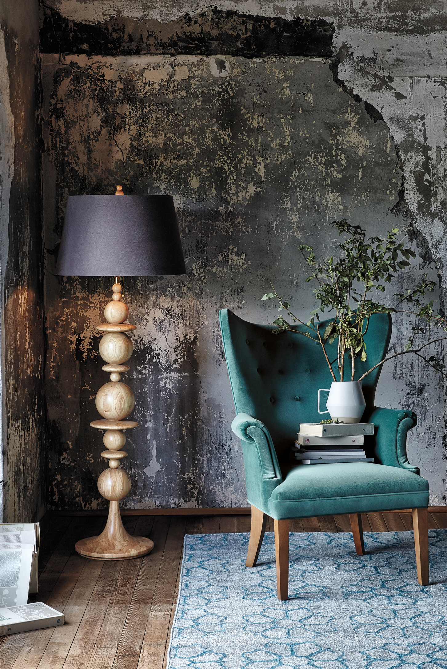 Velvet Wingback Chair | Anthropologie