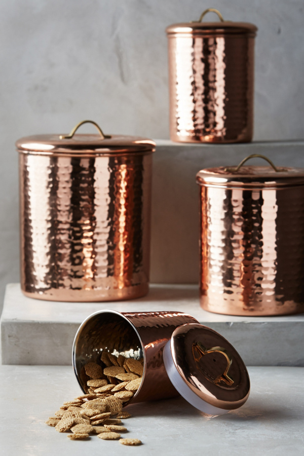 CopperPlated Canister Set Anthropologie