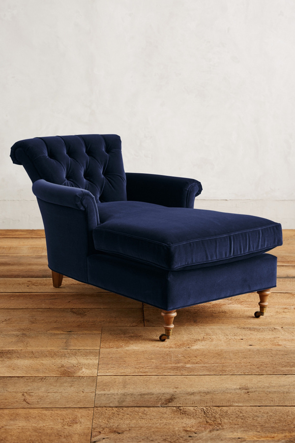 Velvet Gwinnette Chaise | Anthropologie
