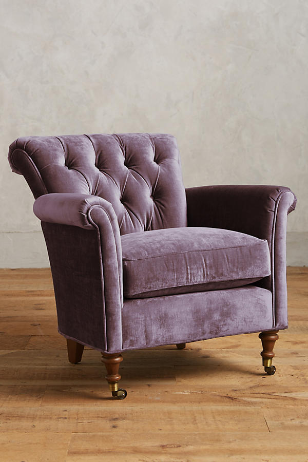Slide View: 1: Slub Velvet Gwinnette Chair