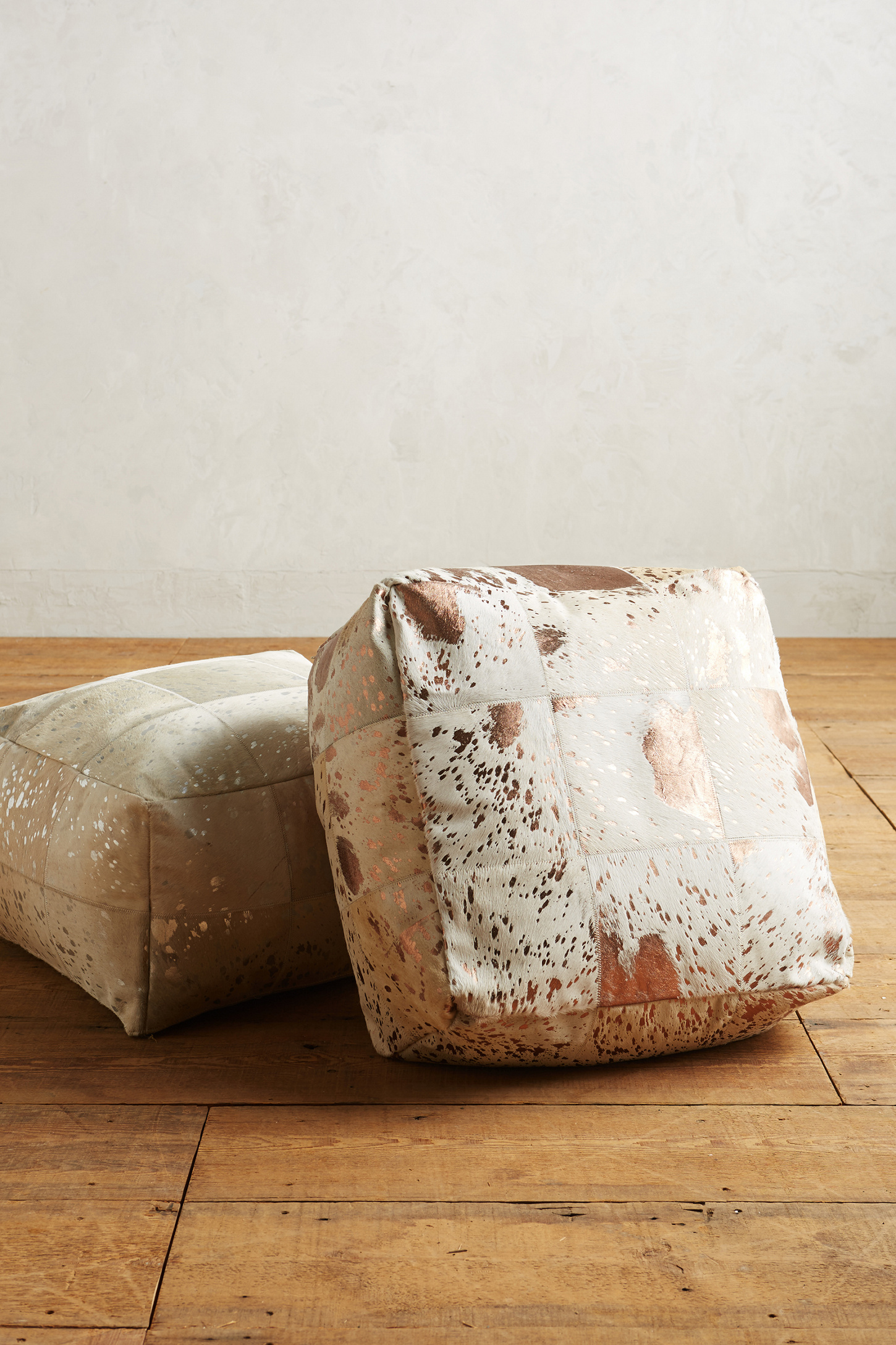 Metallic Patchwork Hide Pouf Anthropologie