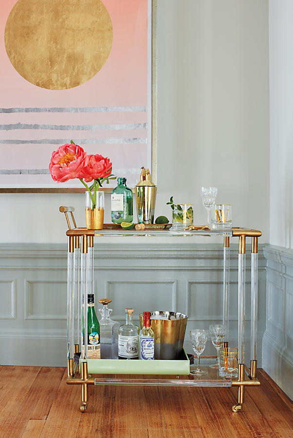 Oscarine Lucite Bar Cart, Rectangle