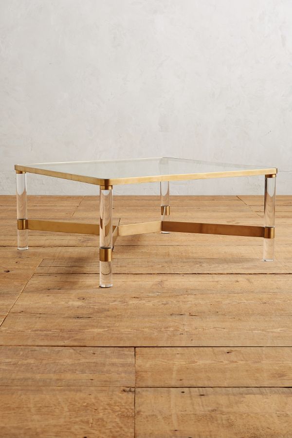 Oscarine Lucite Coffee Table, Square | Anthropologie