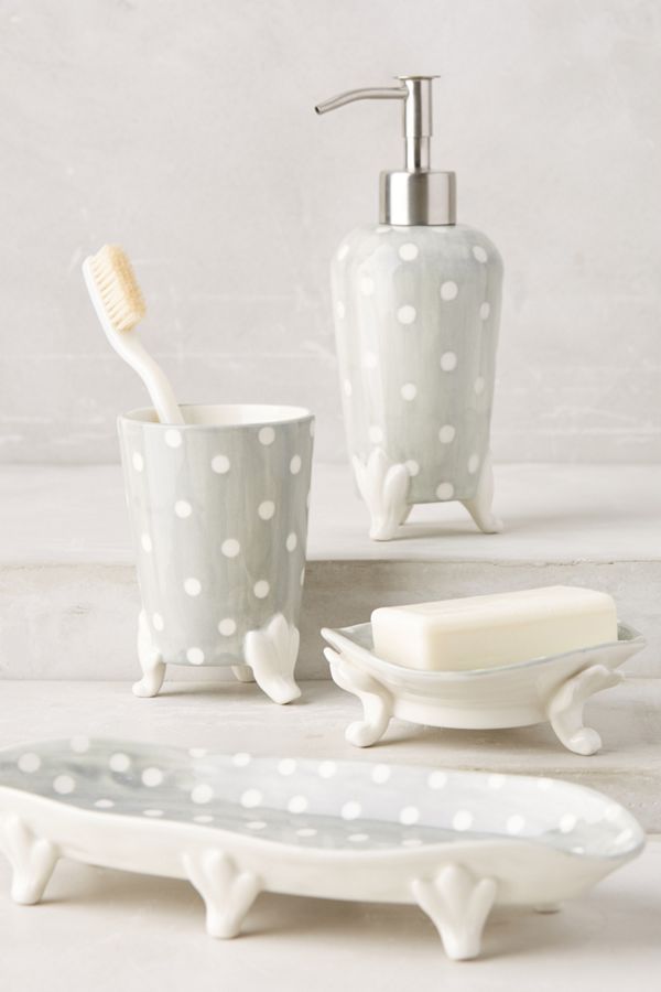 Handpainted Dots Bath Container Anthropologie
