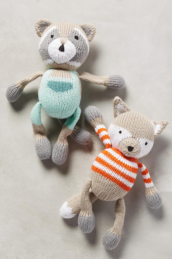 Slide View: 2: Plush Raccoon Rattle
