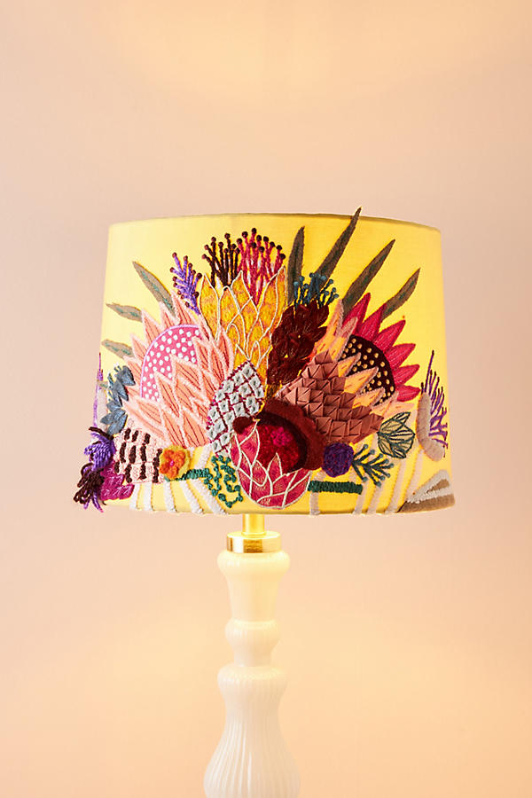 Pea Badia Embroidered Lamp Shade, Judarn Lamp Shade