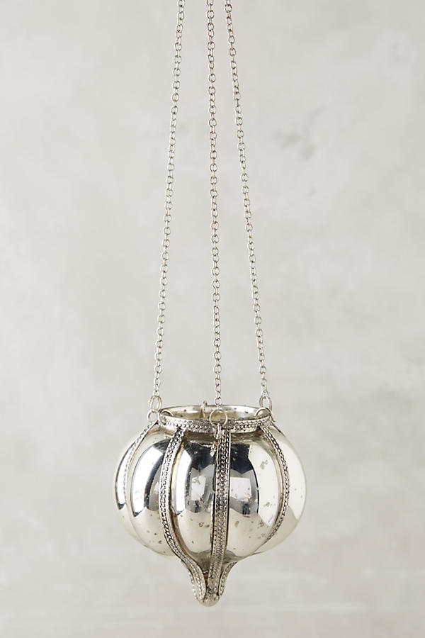 Slide View: 1: Hanging Mercury Glass Lantern