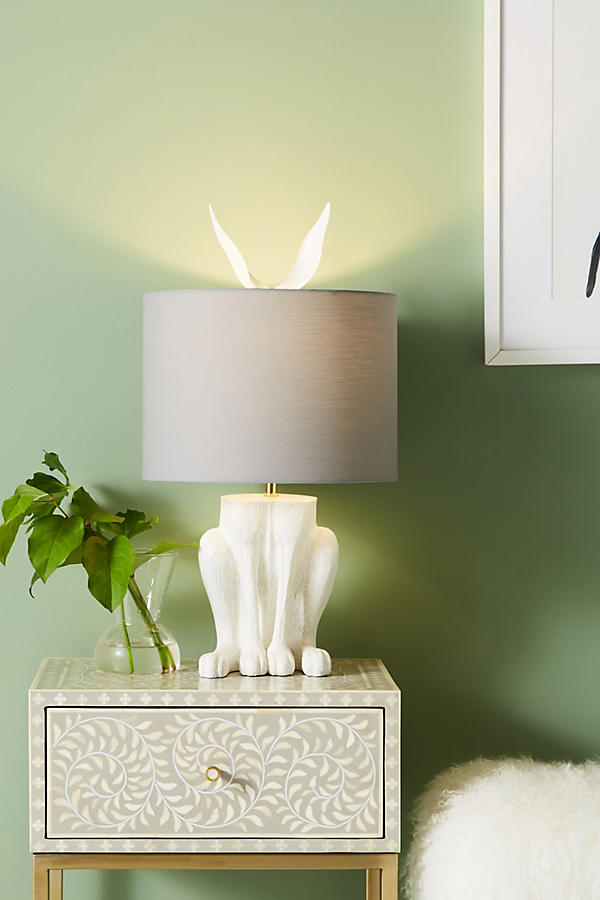 Slide View: 1: Gilded Hare Lamp Ensemble