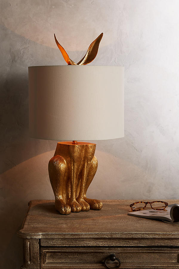 Slide View: 2: Gilded Hare Lamp Ensemble