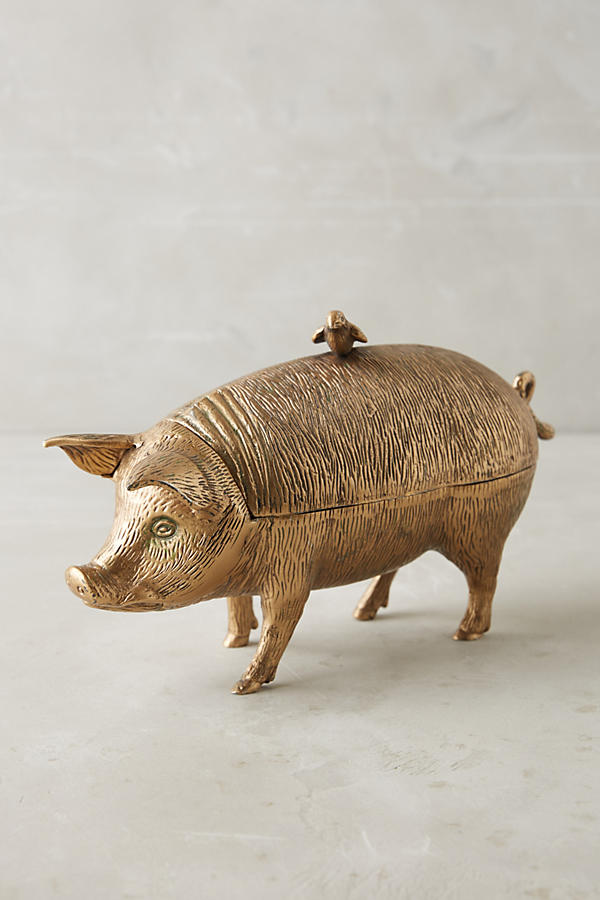 Patinaed Pig Decorative Object