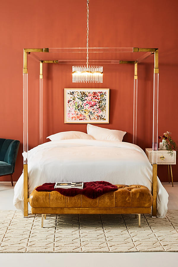 Slide View: 1: Oscarine Lucite Four-Poster Bed