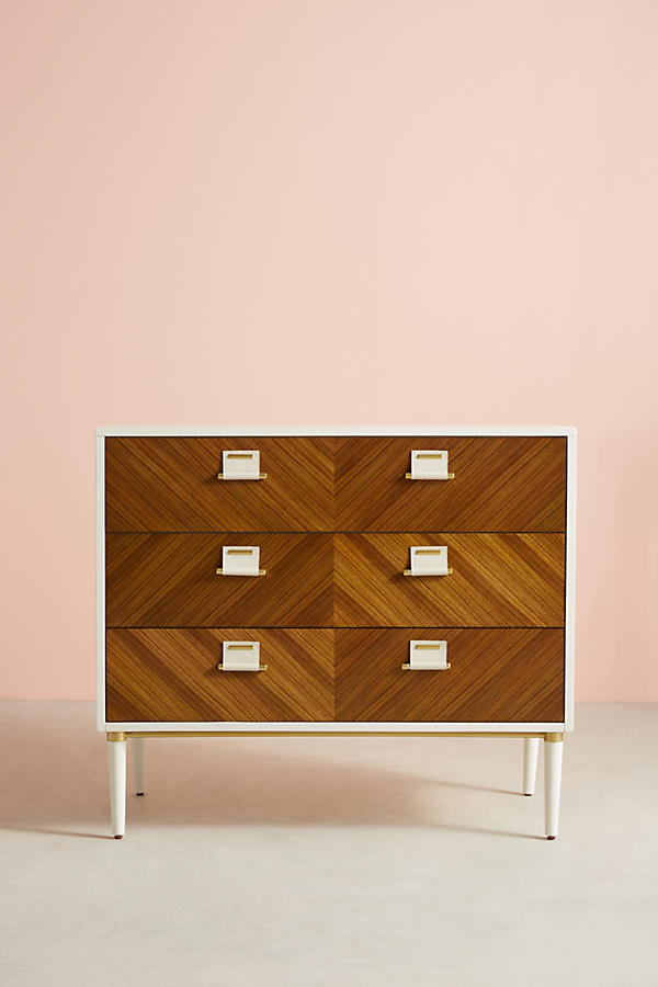Slide View: 1: Geo-Marquetry Three-Drawer Dresser