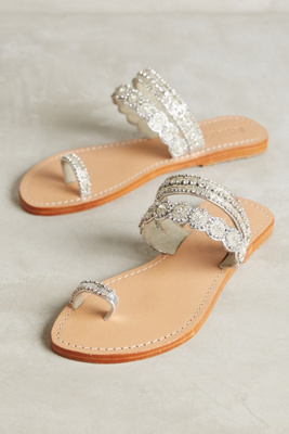 rhinestone toe loop sandals