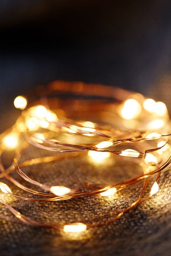 Stargazer Copper Twine Lights, 100’ Plug-In | Anthropologie