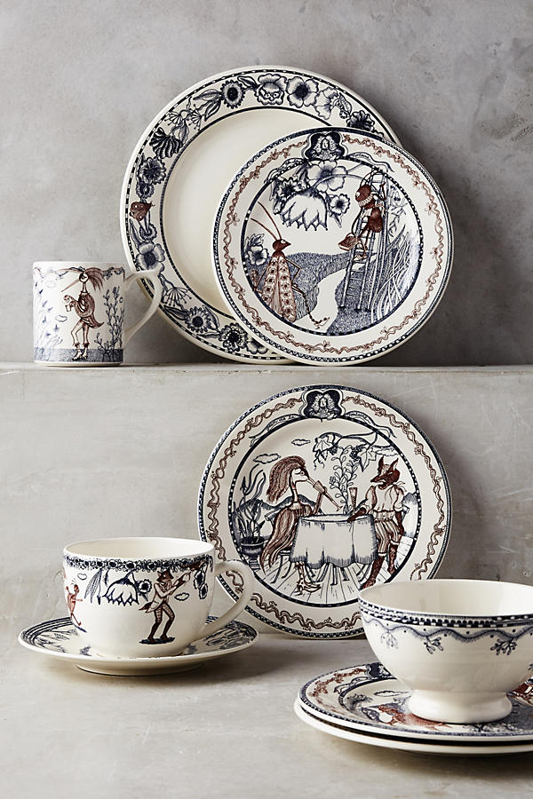 Slide View: 2: Gien Les Fables Dinner Plate