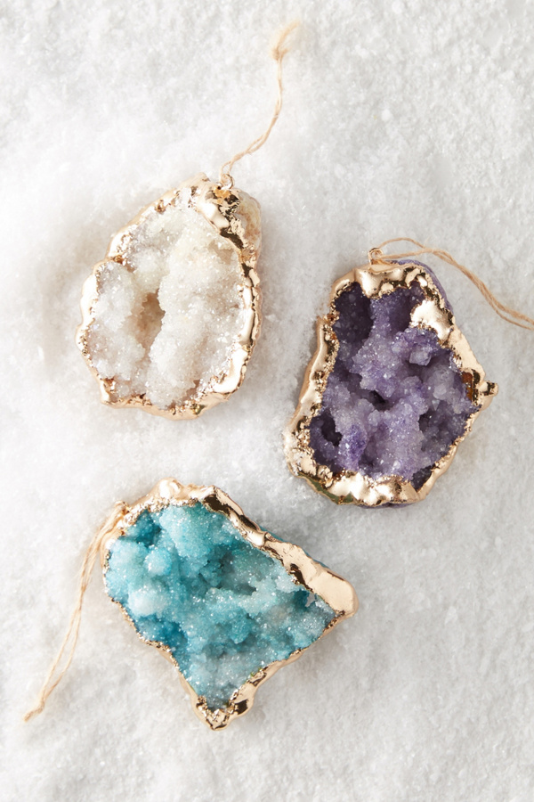 Gorgeous druzy Christmas ornaments