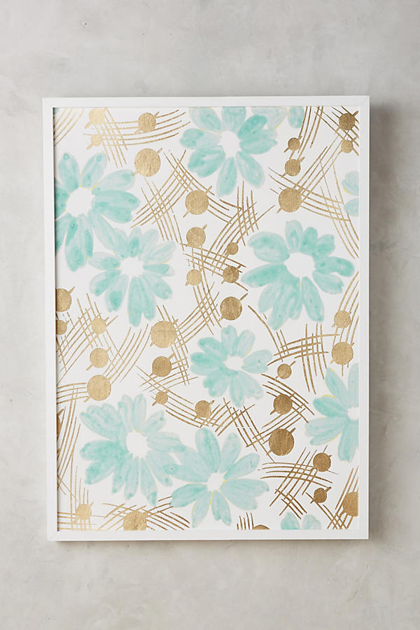 Bronze & Sea Mist Floral Wall Art