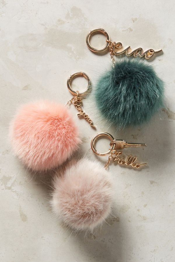 soft pom pom keychain